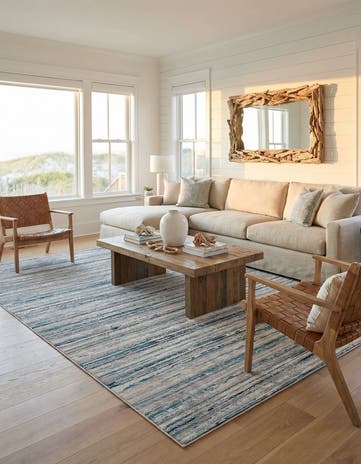 Ivory and Blue Finsbury Rug