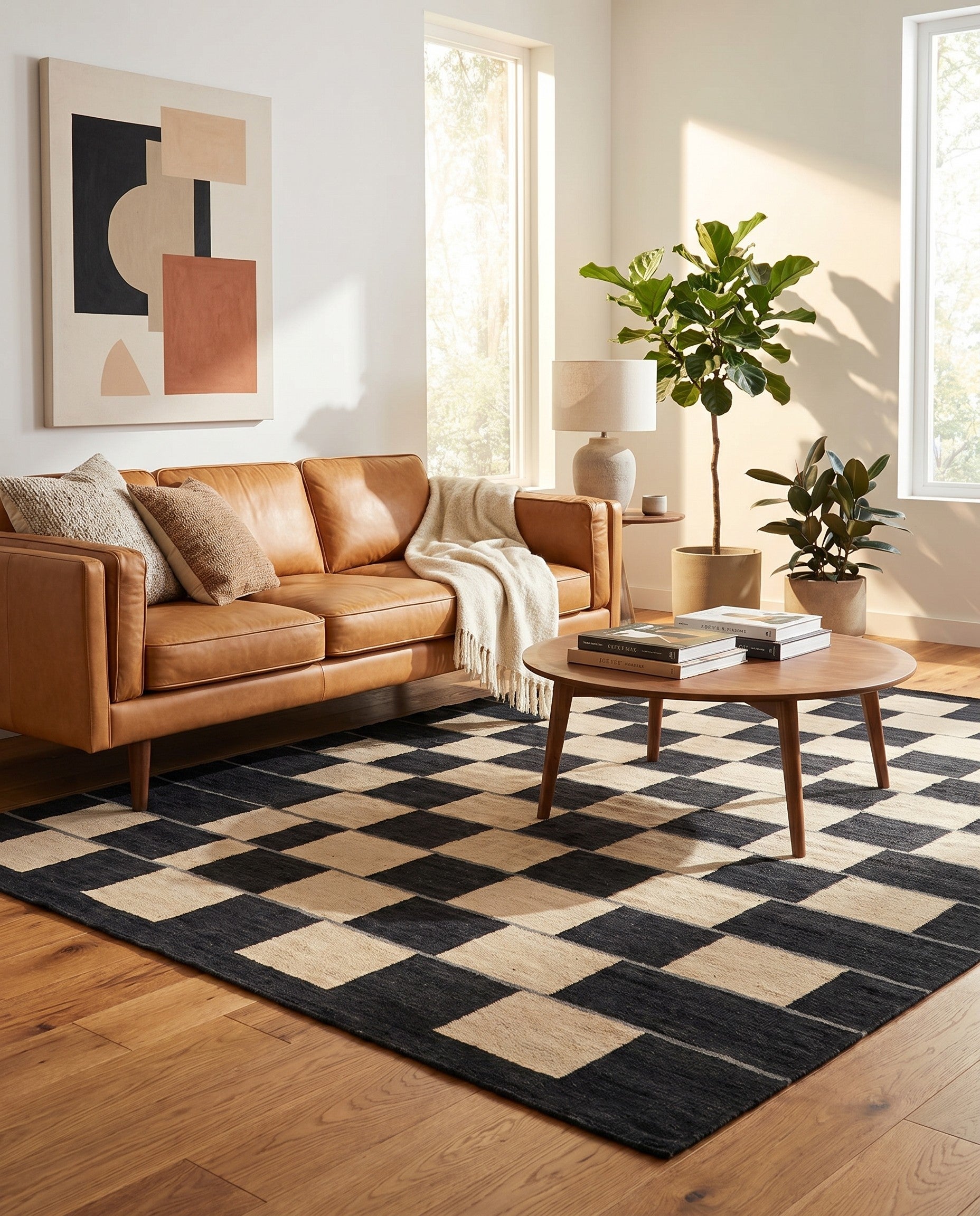 5' x 6' 5 Hand Woven Kilim Modern Wool Square Rug