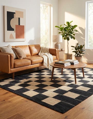5' x 6' 5 Hand Woven Kilim Modern Wool Square Rug