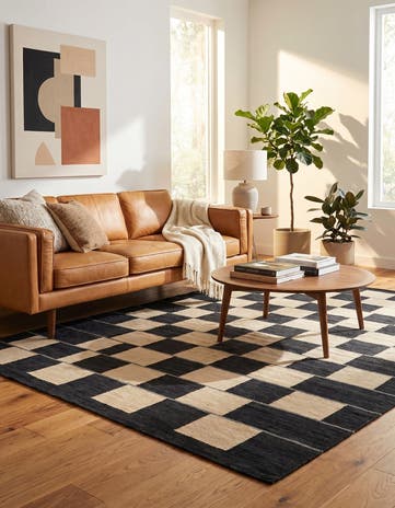 5' x 6' 5 Hand Woven Kilim Modern Wool Square Rug