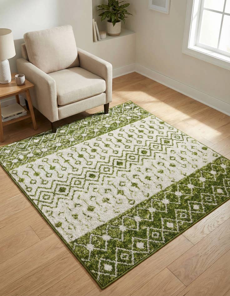 Detail image of  4' x 4' Moroccan Trellis Square Rug