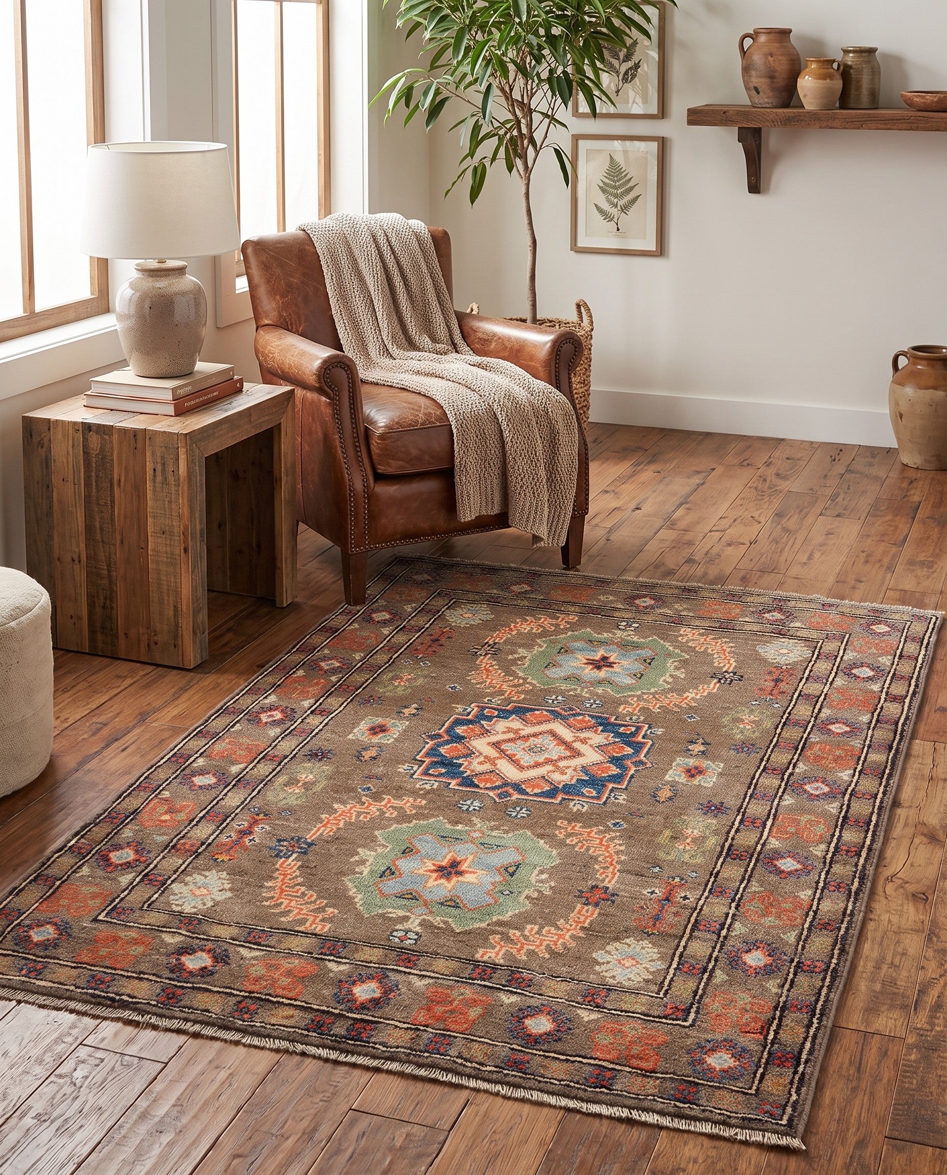 2' 9 x 4' Hand Knotted Kazak Rug