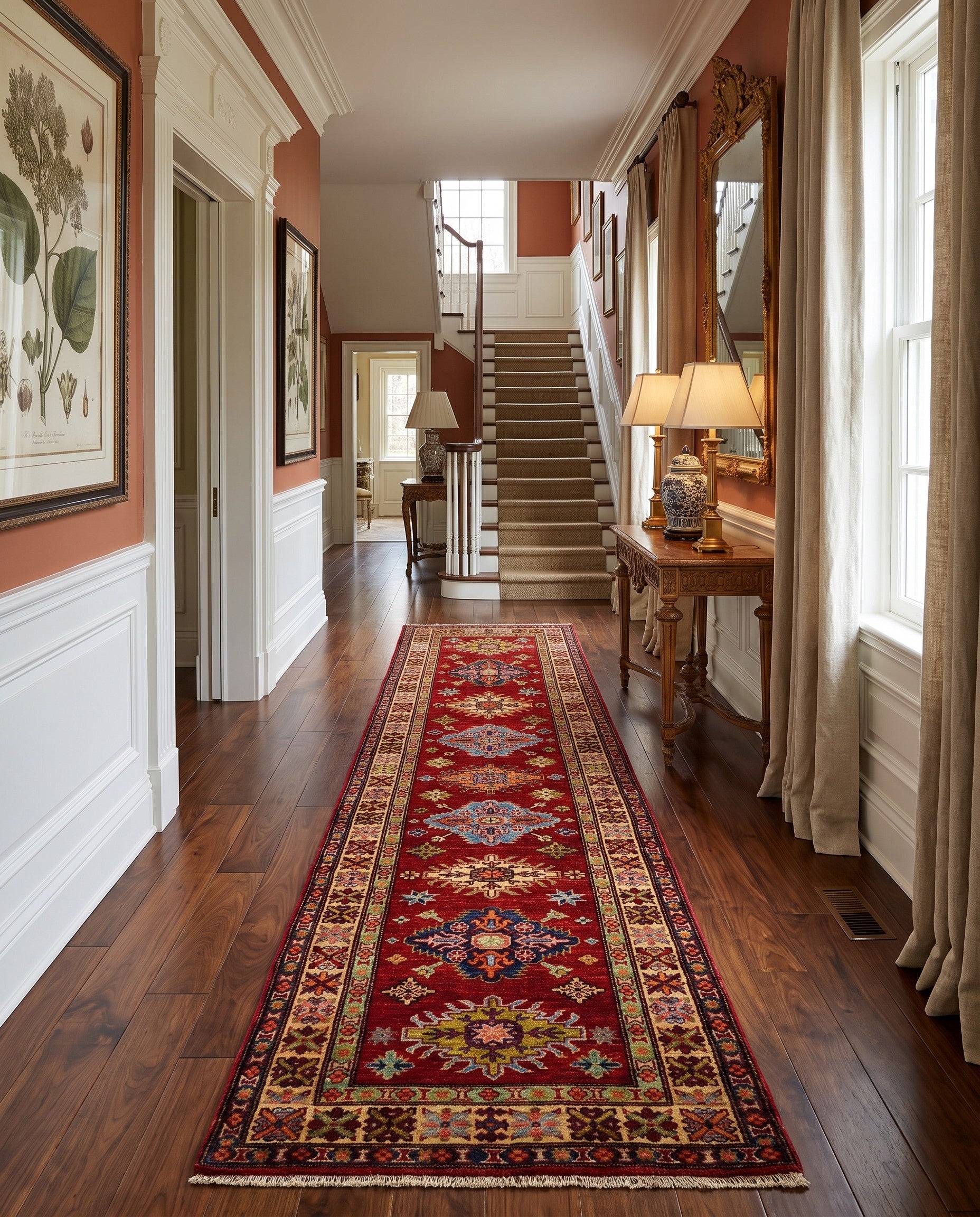2' 7 x 9' 8 Hand Knotted Kazak Runner Rug