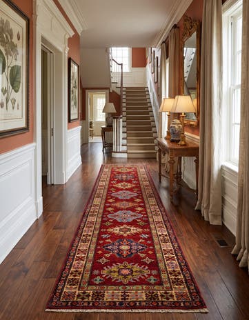 2' 7 x 9' 8 Hand Knotted Kazak Runner Rug