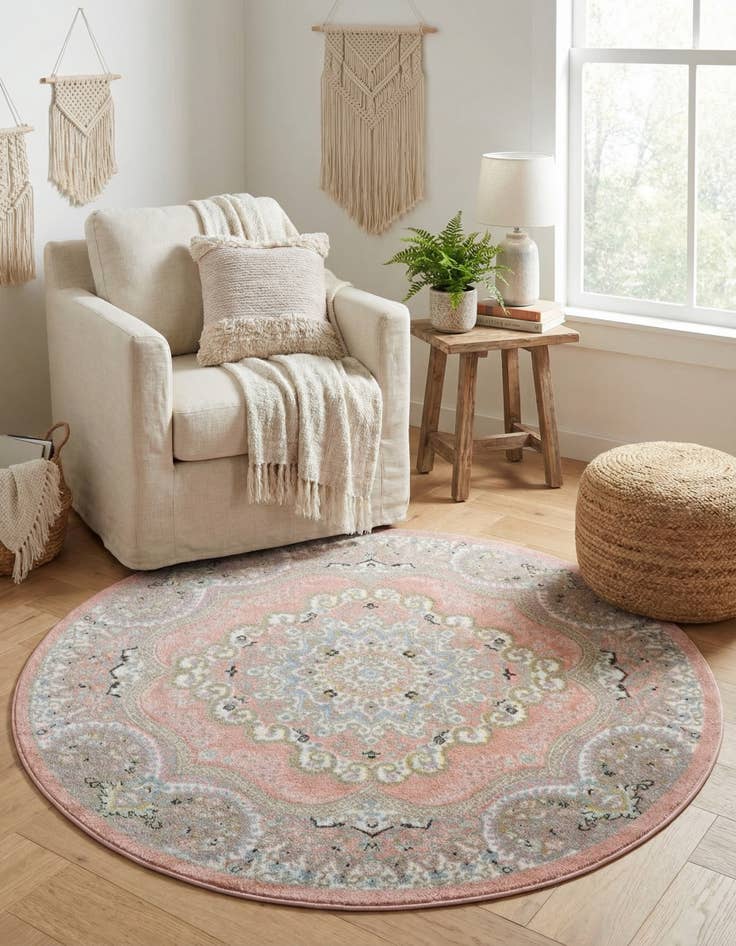 Detail image of 5' 3 x 5' 3 Kamala Washable Round Rug