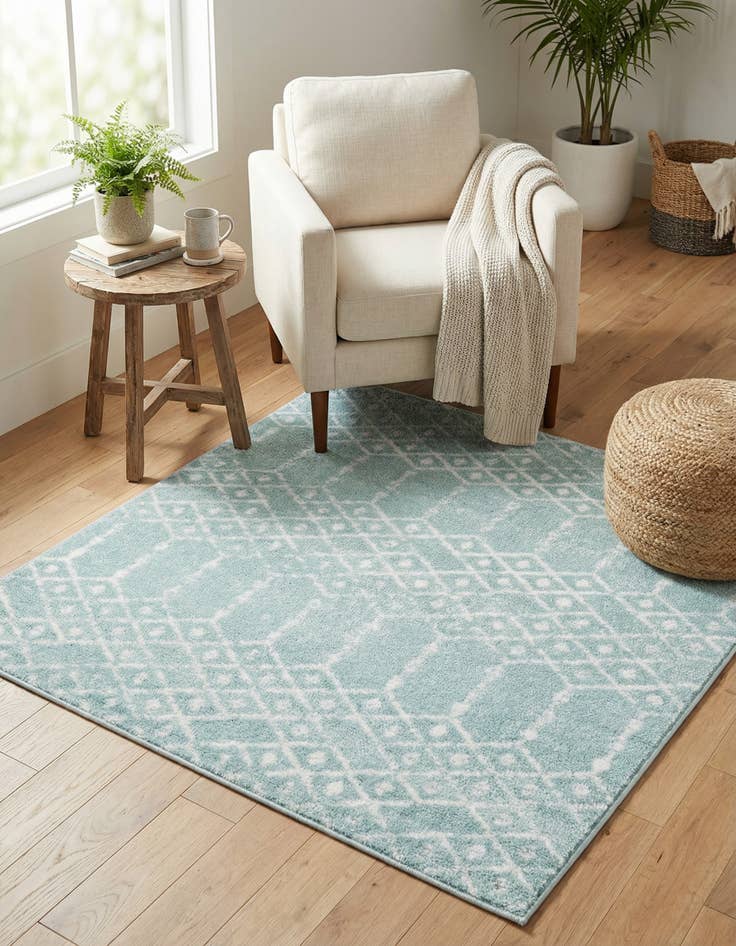 Detail image of 4' x 4' Paxon Trellis Square Rug