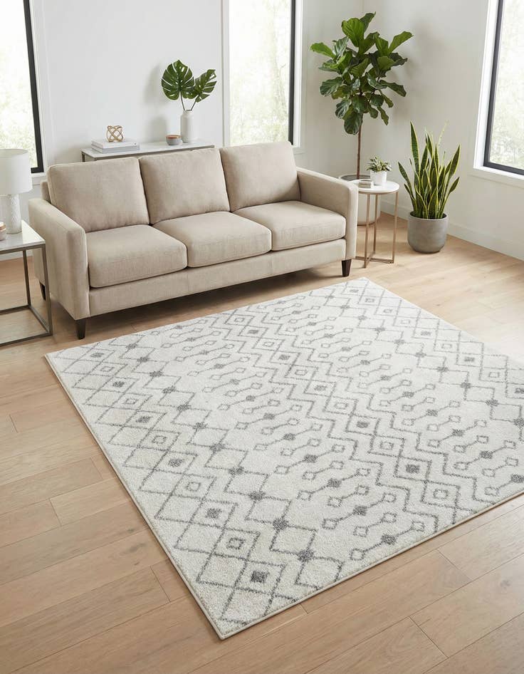 Detail image of 6' x 6' Moroccan Trellis Square Rug