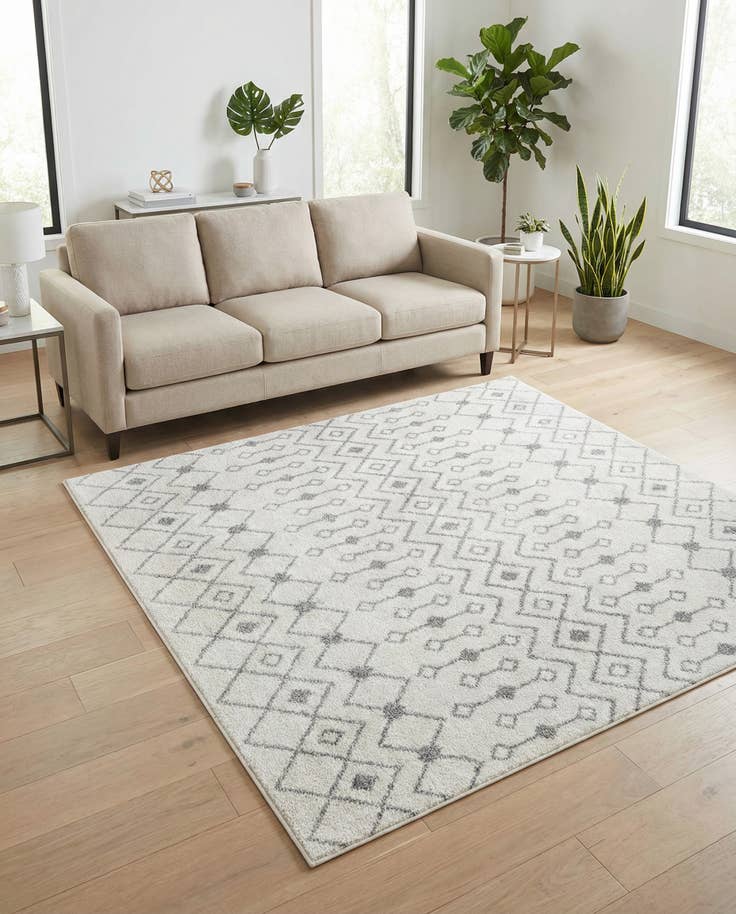 Detail image of 6' x 6' Moroccan Trellis Square Rug