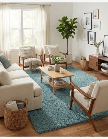 9' x 12' Solid Shag Rug