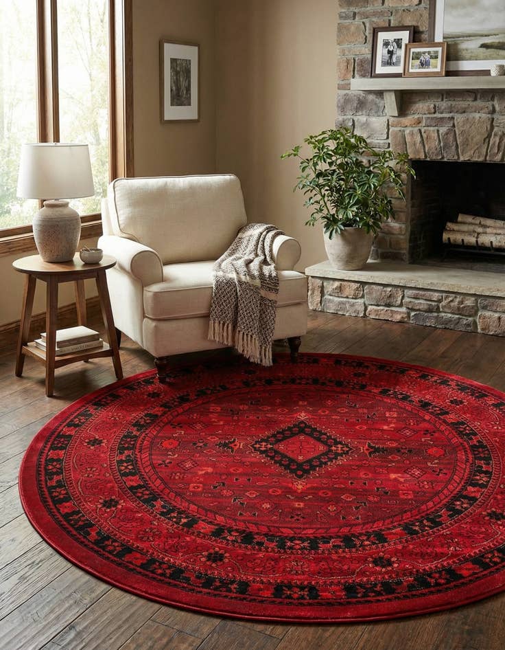 Detail image of 6' 1 x 6' 1 Bokhara Round Rug