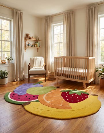 6' 9 x 10' Happy Rugs Fruit Salad Wool