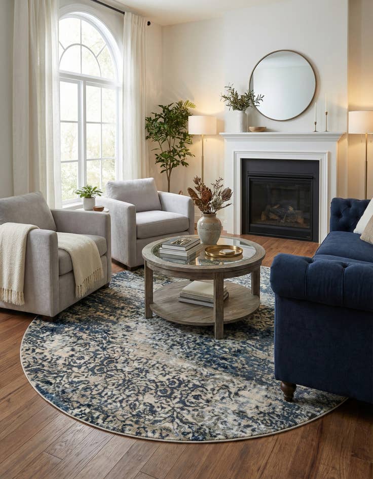 Detail image of 7' 10 x 7' 10 Gossamer Round Rug