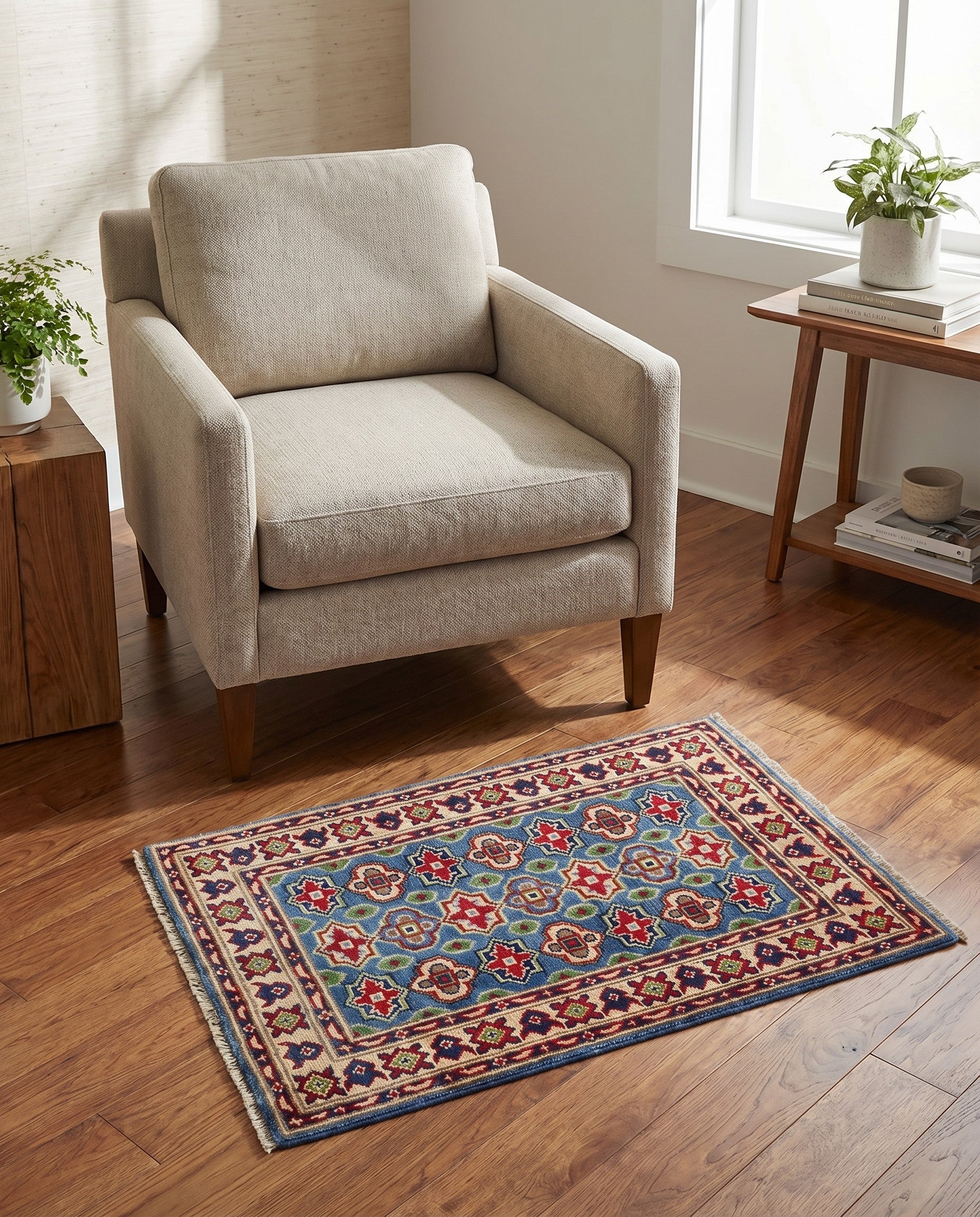 2' x 3' 1 Hand Knotted Kazak Rug