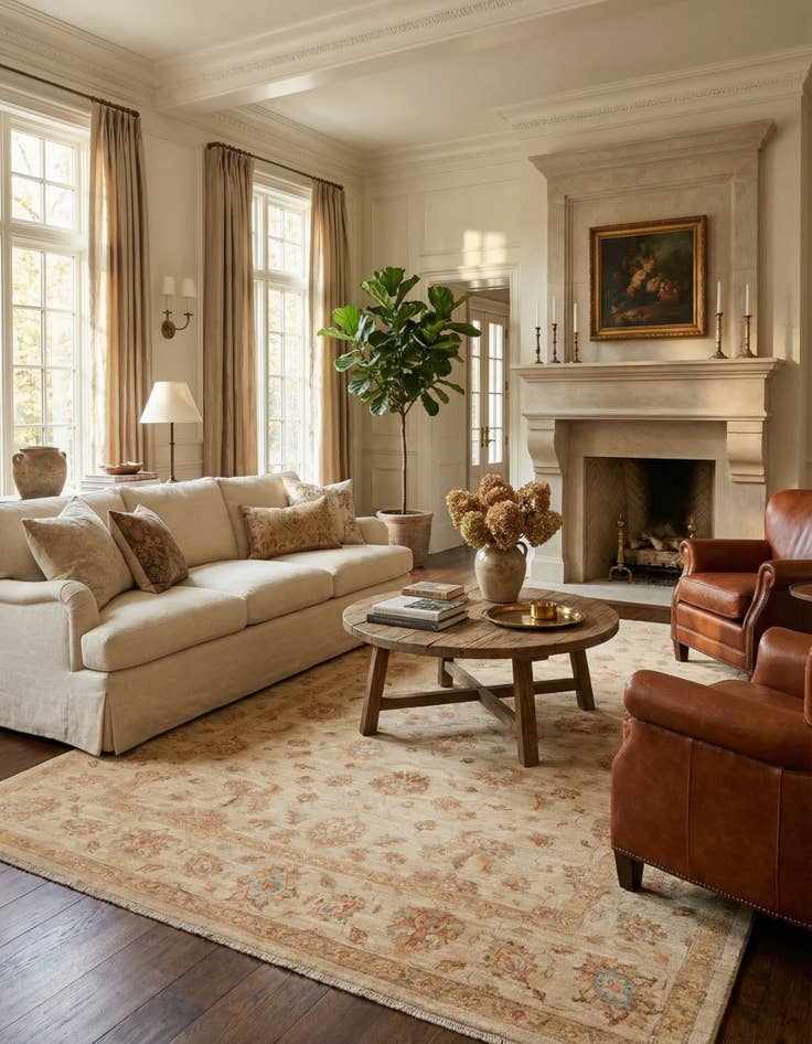 Detail image of 6' 9 x 10' 5 Hand Knotted Peshawar Ziegler Rug