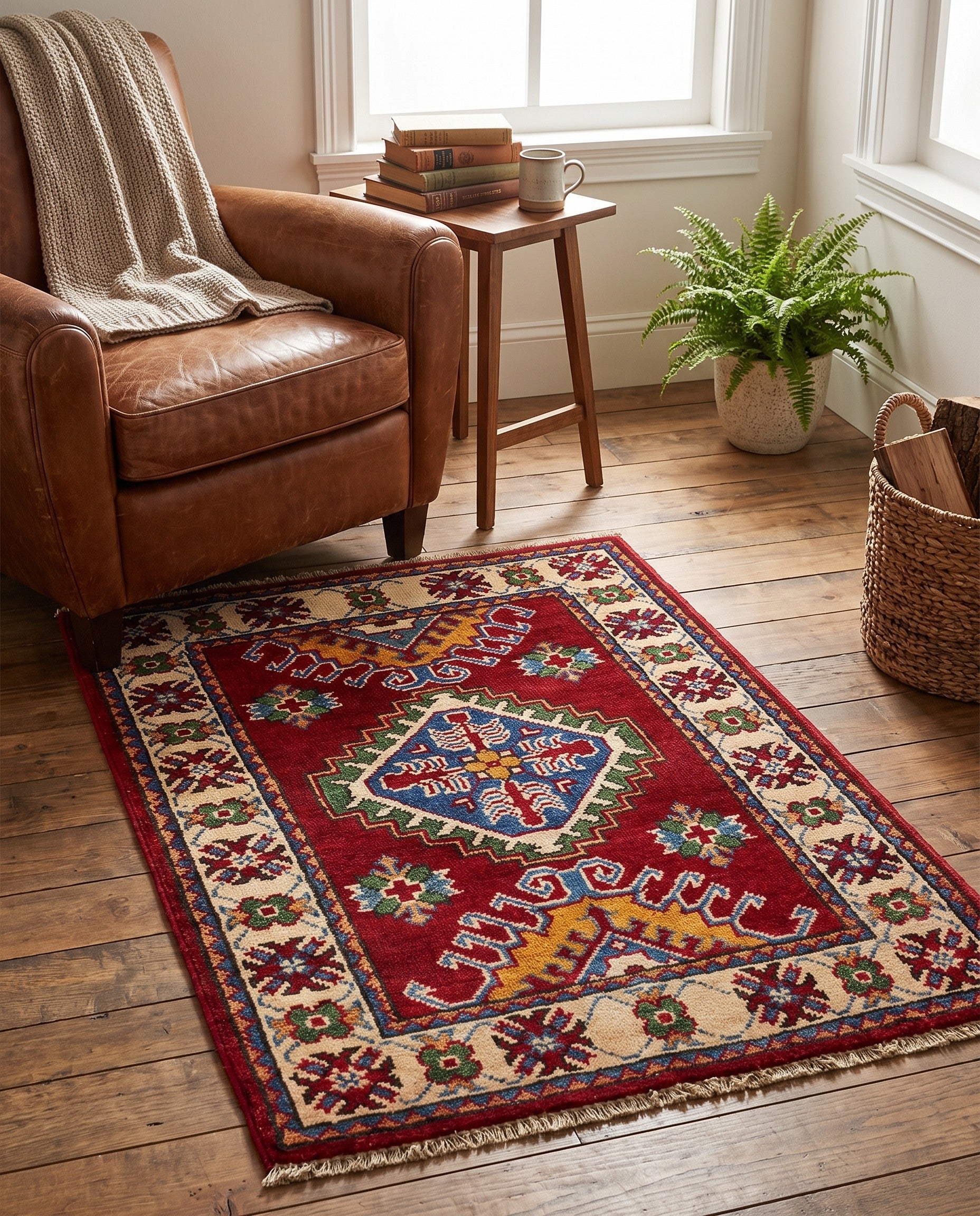 2' x 2' 11 Hand Knotted Kazak Rug