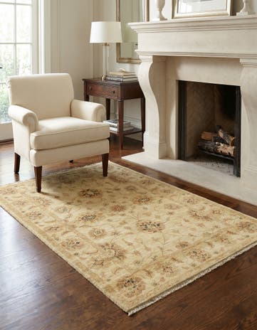 3' 5 x 4' 9 Hand Knotted Peshawar Ziegler Rug