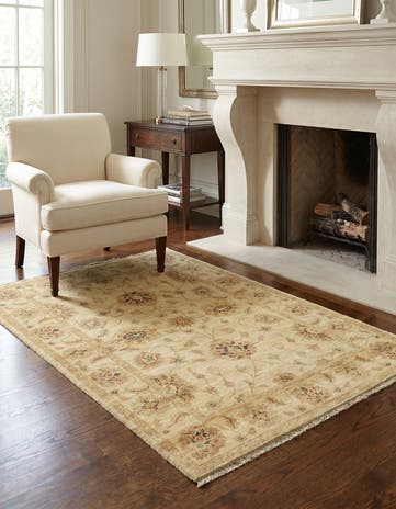 3' 5 x 4' 9 Hand Knotted Peshawar Ziegler Rug