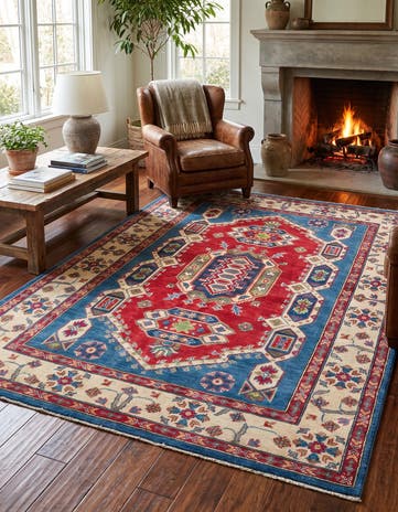 5' x 7' 5 Hand Knotted Kazak Rug