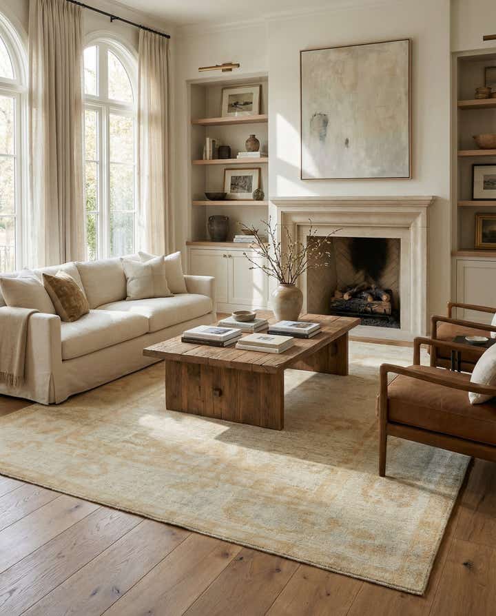 8' 3 x 10' 1 Hand Knotted Oushak Wool Rug
