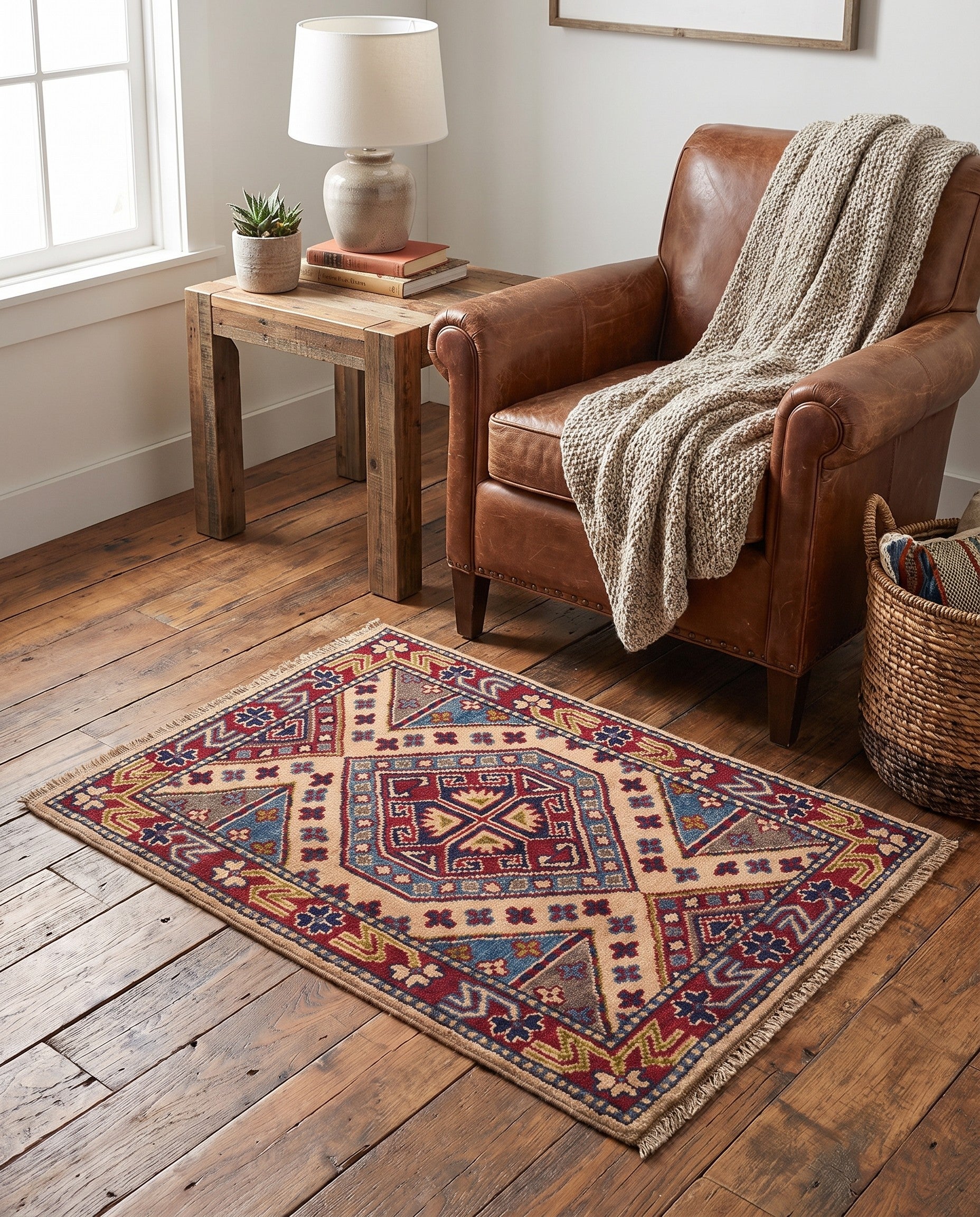 2' x 2' 11 Hand Knotted Kazak Rug