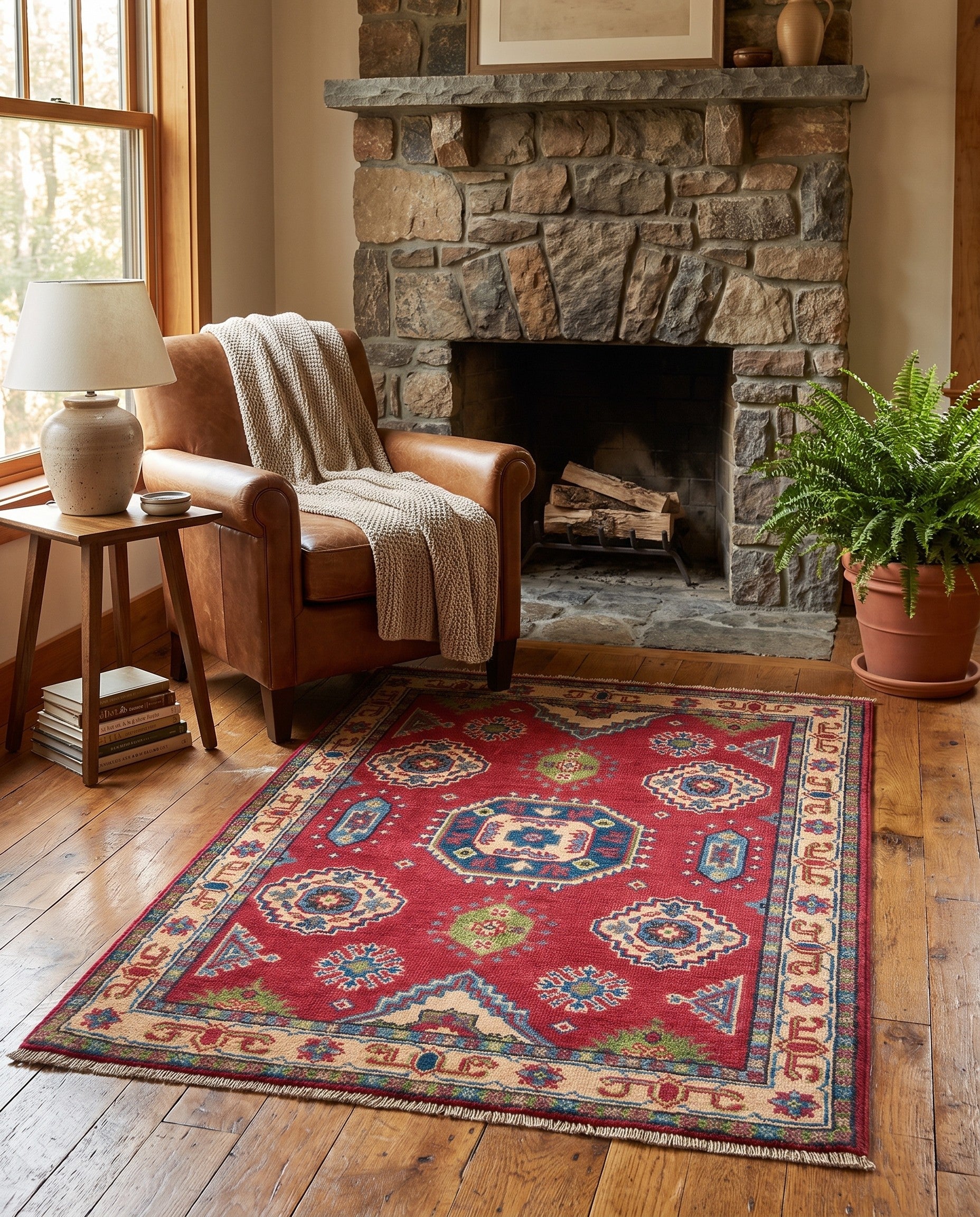 2' 9 x 4' Hand Knotted Kazak Rug