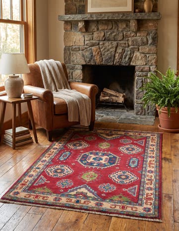 2' 9 x 4' Hand Knotted Kazak Rug