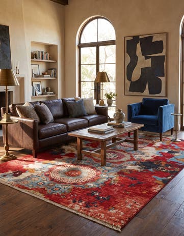 5' 9 x 8' 1 Hand Knotted Mamluk Ziegler Rug