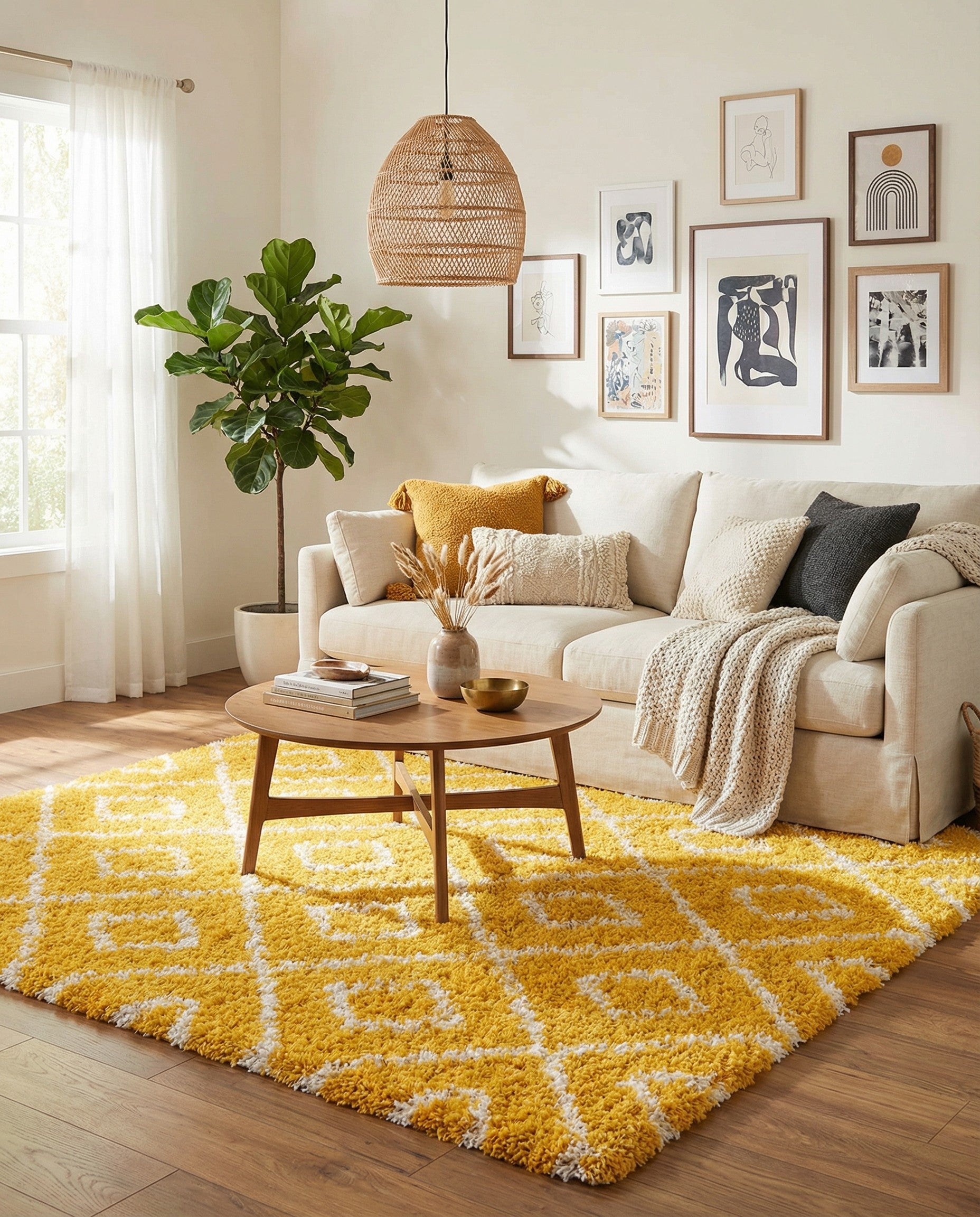 6' x 6' Trellis Shag Square Rug