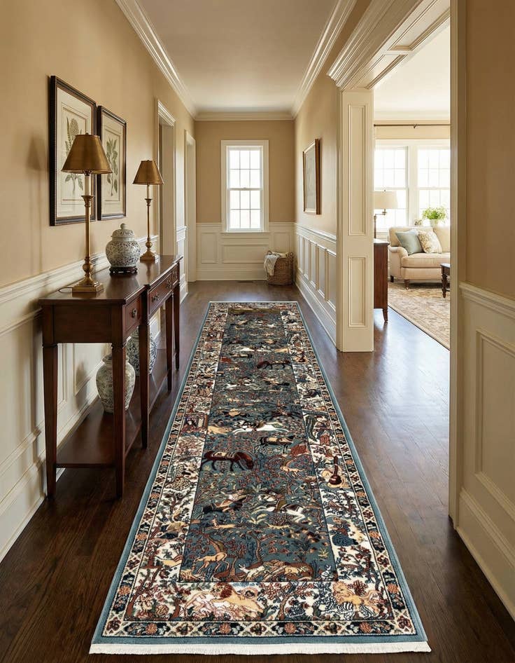 Detail image of 2' 7 x 10' Nain Design Runner Rug