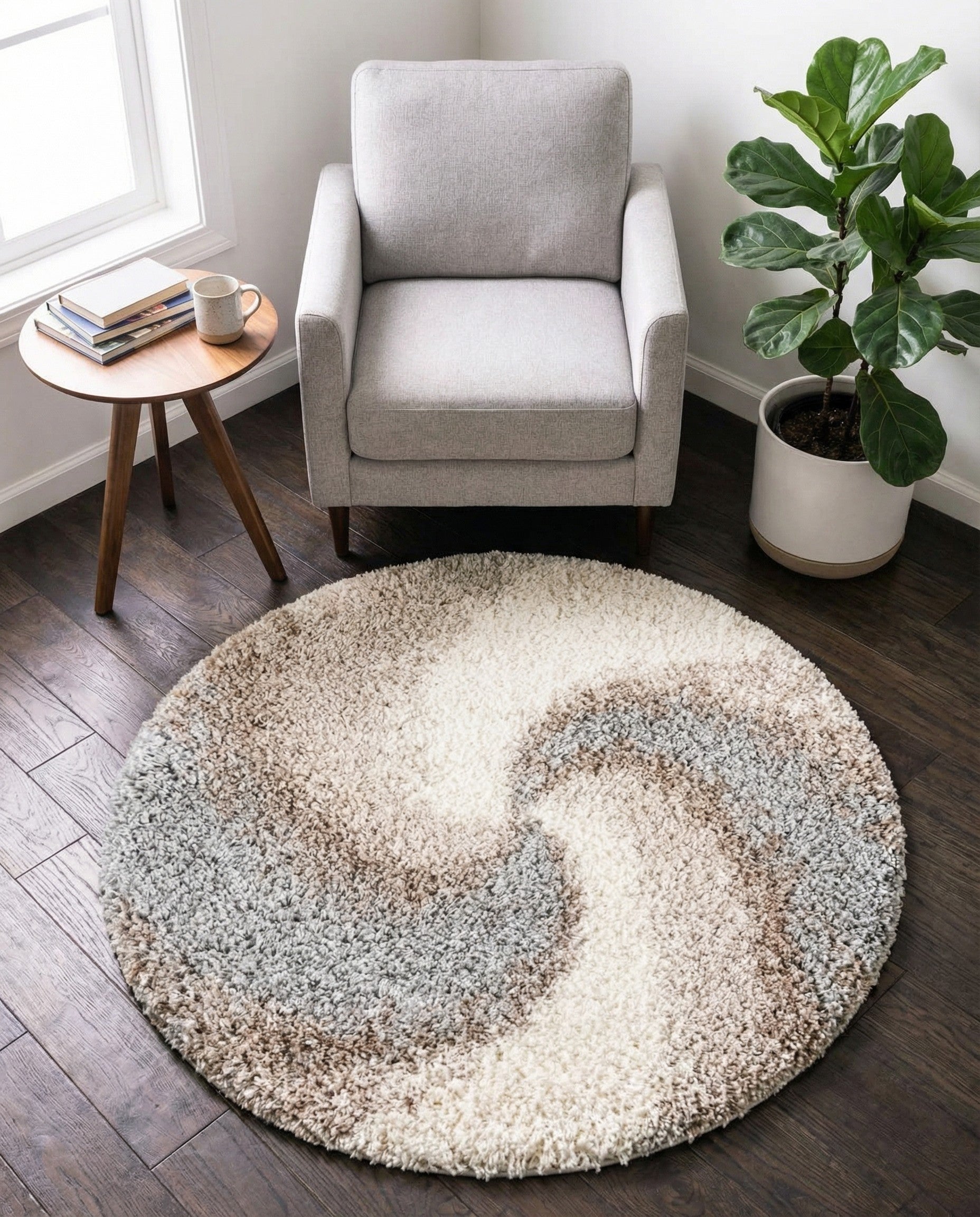 3' 3 x 3' 3 Soft Touch Shag Round Rug