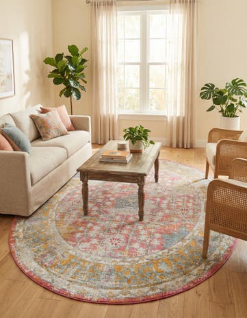 Pink Paragon Oval Rug