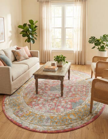 Pink Paragon Oval Rug