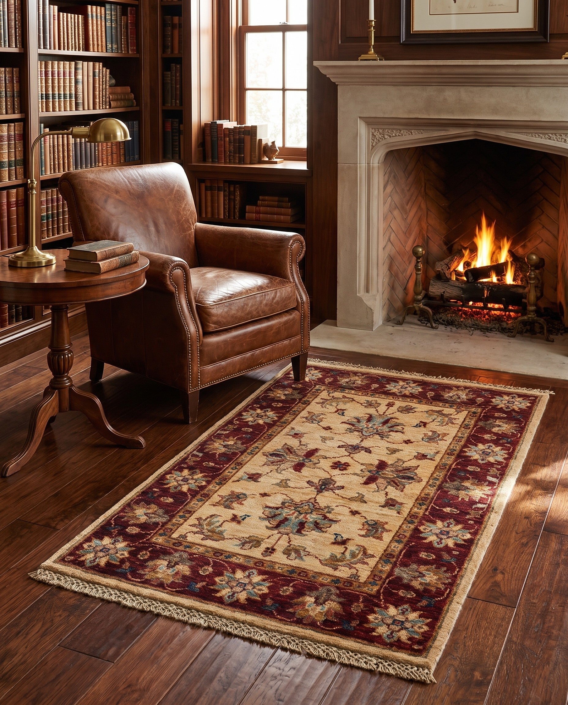 1' 11 x 3' Hand Knotted Ziegler Rug