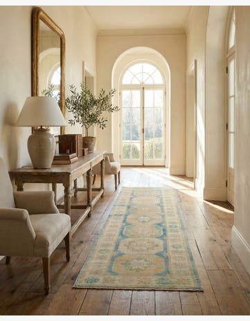 2' 10 x 10' Hand Knotted Oushak Wool Runner Rug