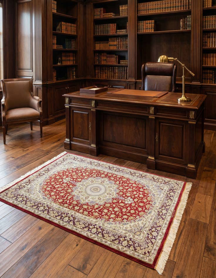 Detail image of 3' 3 x 4' 10 Ghom Silk Rug