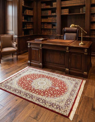 3' 3 x 4' 10 Ghom Silk Rug