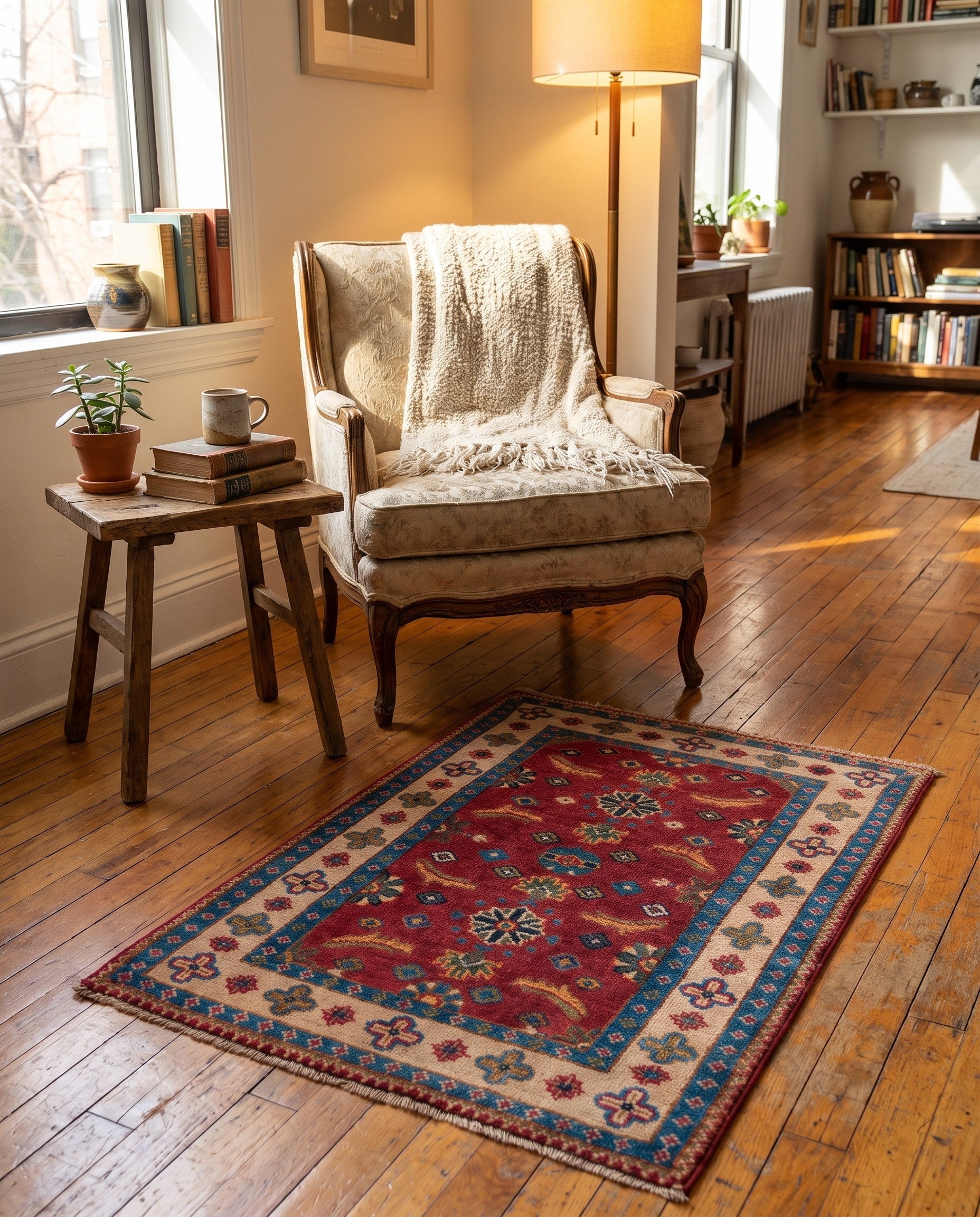 2' x 2' 11 Hand Knotted Kazak Rug