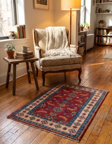 2' x 2' 11 Hand Knotted Kazak Rug