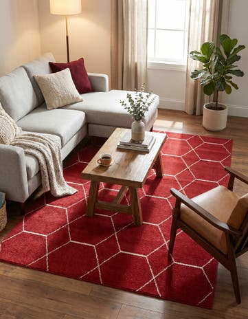 5' 3 x 8' Lattice Frieze Rug