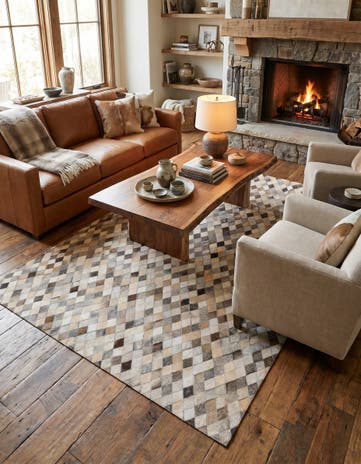 4' 9 x 6' 8 Cowhide Stocks Rug
