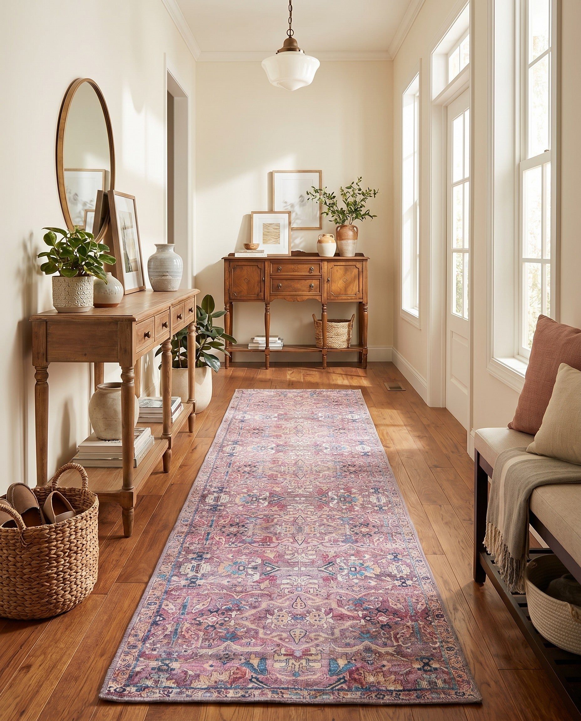 2' 7 x 12' Washable Nostalgia Runner Rug
