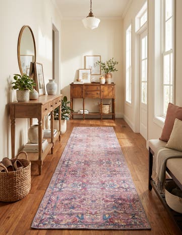2' 7 x 12' Washable Nostalgia Runner Rug