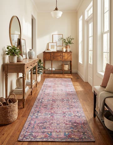 2' 7 x 12' Washable Nostalgia Runner Rug