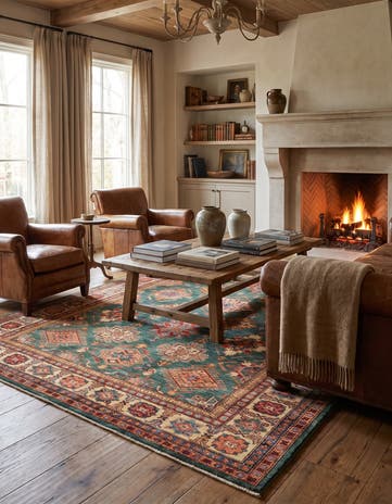 190cm x 275cm Hand Knotted Kazak Rug