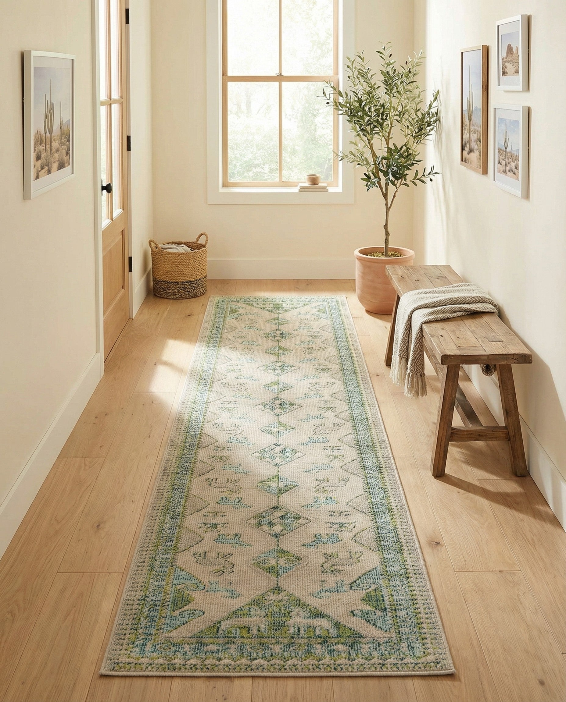 2' 7 x 10'  Washable Santa Fe Runner Rug