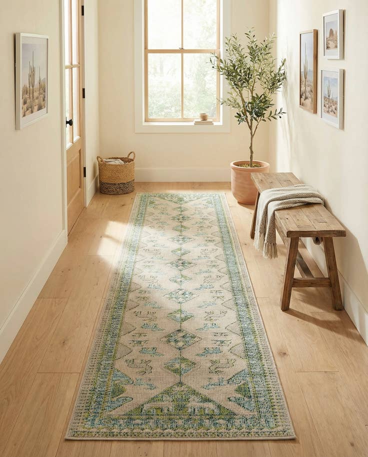 Detail image of 2' 7 x 10' Washable Mesa Runner Rug