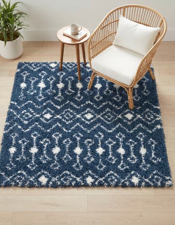 5' 3 x 5' 3 Moroccan Trellis Shag Square Rug