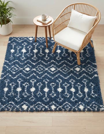 5' 3 x 5' 3 Moroccan Trellis Shag Square Rug