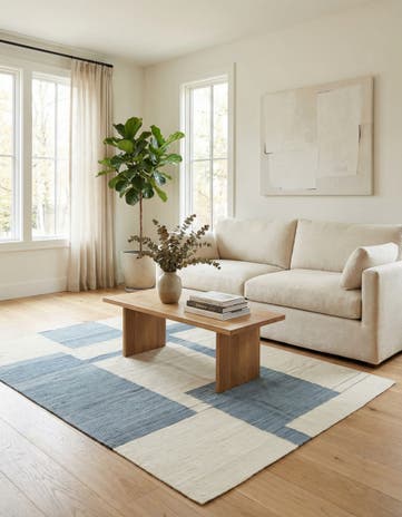 4' 2 x 5' 10 Hand Woven Kilim Modern Wool Rug