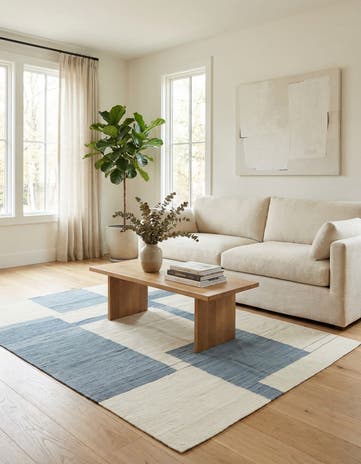 4' 2 x 5' 10 Hand Woven Kilim Modern Wool Rug